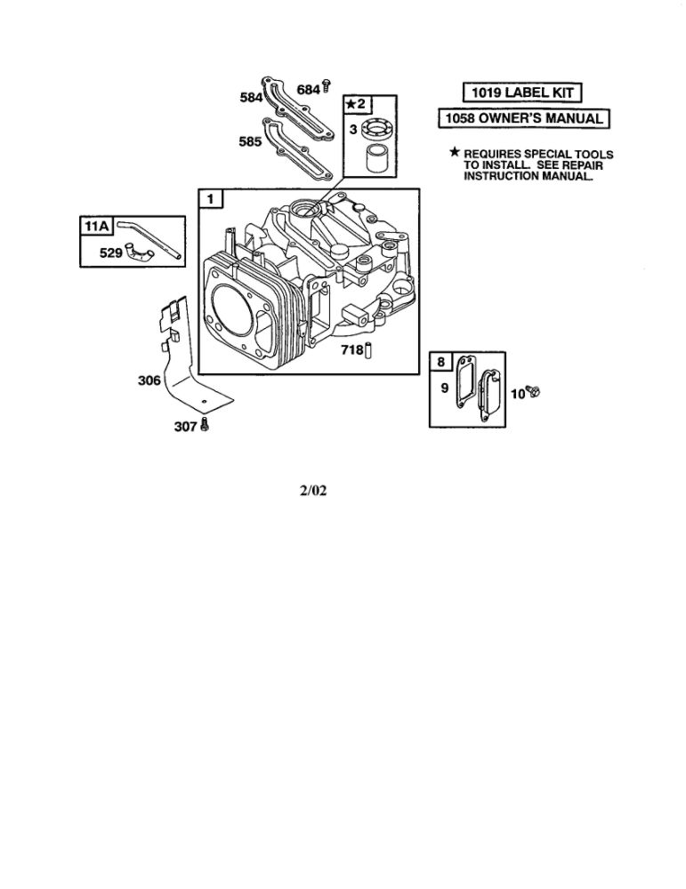 Cylinder/Breather Diagram and Parts List for 120600-120699 0100-0110-0111 Briggs and Stratton Engine